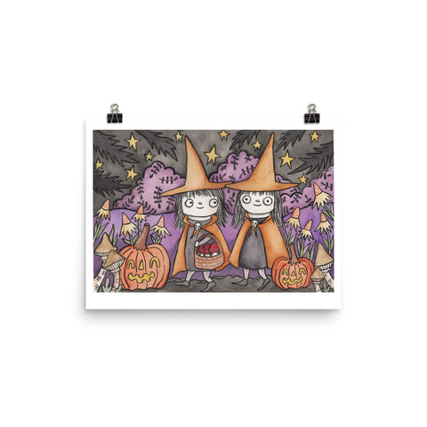Twin Witches Walk Print 12x16"