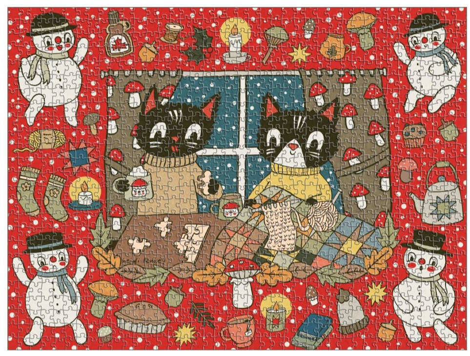 Winter Cats 1000 Piece Jigsaw Puzzle